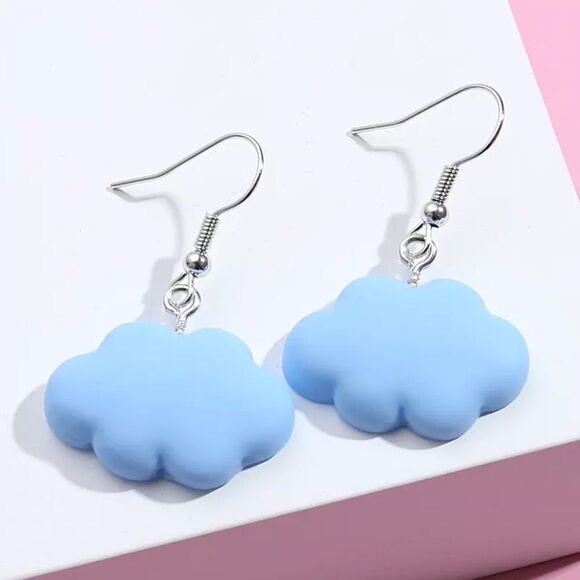 🆕Blue Cloud Charm Dangle Earrings - Picture 2 of 8